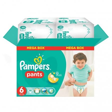 Pampers 6 Extra large 16+Kg, 88 buc